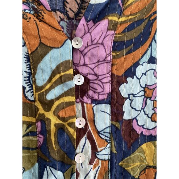 Jane‎ Delancey Womens Large Tunic Gold Mettalic Stripe - Picture 3 of 8